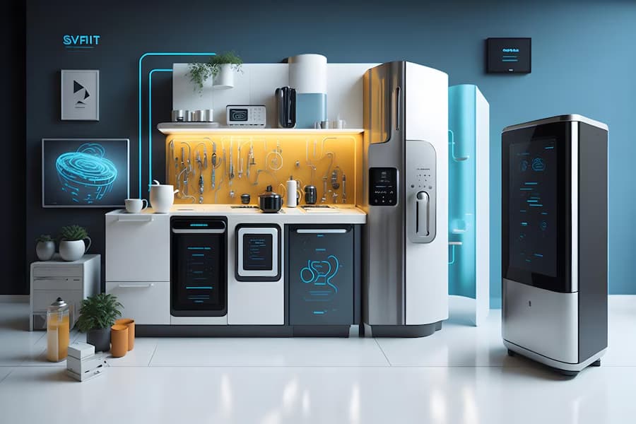 Modern kitchen with smart appliances